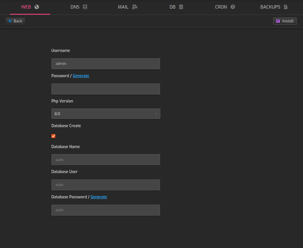 Hestia Control Panel